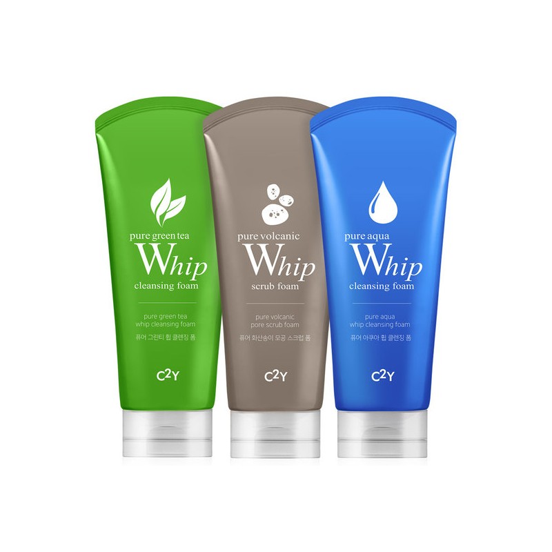 C2Y Pure Aqua Whip Cleansing Foam 120ml 3-Pack Bundle Set
