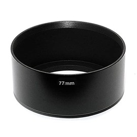 Fotasy Metal 77mm Lens Hood, 77mm Lens Hood for Canon Fuji Leica Leitz Nikon Olympus Panasonic Pentax Sony Lens, 77mm Screw-in Lens Hood Standard