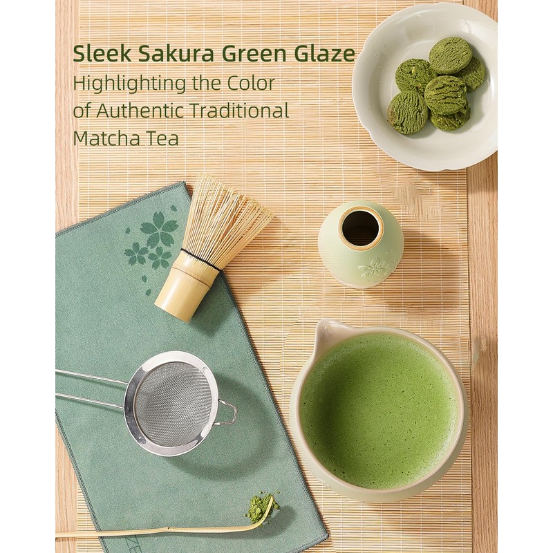 ZENS 6pcs Matcha Set, Matcha Whisk, Matcha Making Kit with