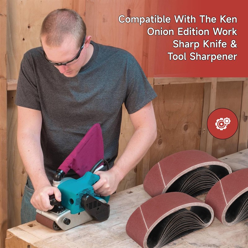 STEBRUAM Pack of 12 Sanding Belts 100 x 610 Grit