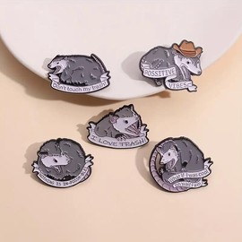 Opossum Pins, Cute Animal Pins for Backpacks and Jackets - Style: Nothing is Im-possm-ble