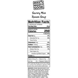 Mike's Mighty Good Craft Ramen Savory Miso Soup, 2.1 Ounce Pillow Pack (Pack of 14)