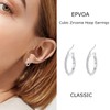 EPVOA Silver Hoop Earrings - Sterling Silver, Hypoallergenic Hoops for