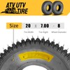 MOTORHOT Set of 2 20x7-8 All Terrain ATV UTV Tire