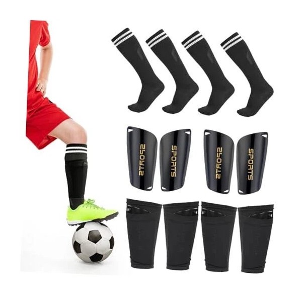 2 Sets Soccer Shin Guards for Youth Adults, Shin Pads