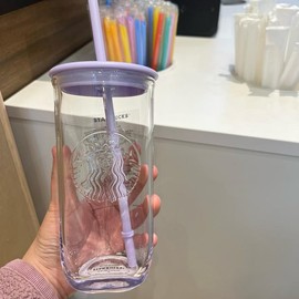Starbucks Overseas Purple triangle recycled glass 16oz cold cup