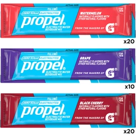 Propel Powder Packets, 3 Flavor Variety Pack, Electrolytes, Vitamins and No Sugar, Packaging May Vary, 50 Pack