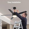 LOFIKEDI 52 Inch Modern Ceiling Fan with Light, 5 Blades,