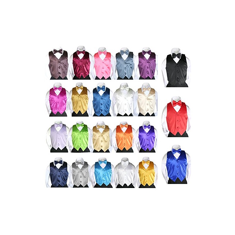4pc Formal Baby Teens Boys Mustard Vest Bow Tie Black