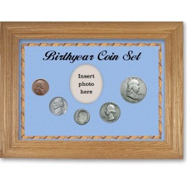 SpecialYearGifts.com Framed Birth Year Coin Gift Set For Boys, 1953 - Dark Oak