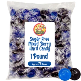 Sugar Free Mixed Berry Hard Candy – 1 lb Bulk Bag, Individually Wrapped Keto & Diabetic‑Friendly Low‑Carb Zero Sugar Gourmet Flavored Discs