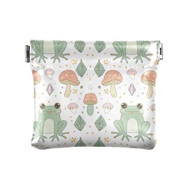 Kawaii Frog Mushrooms Squeeze Coin Purse Change Holder for Men & Women,Pouch Wallet for Credit Card Folded Bills ID Key Headset Lipstick 21219497