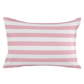 T&H XHome Pillow Covers 20x30 Inch - Queen Pink and White Stripes Soft Brushed Microfiber Pillowcases with Hidden Zipper Closure Bed Pillow Shams for Bedroom Sofa Car
