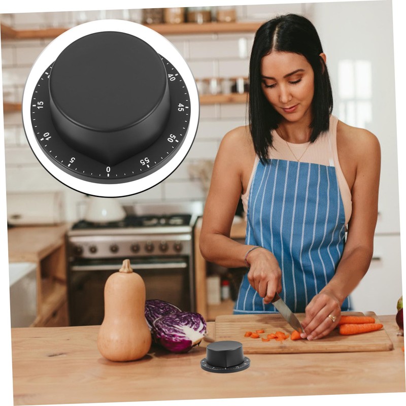 GRIRIW Manual Mechanical Kitchen Timer Stainless Steel Baking Reminder Device