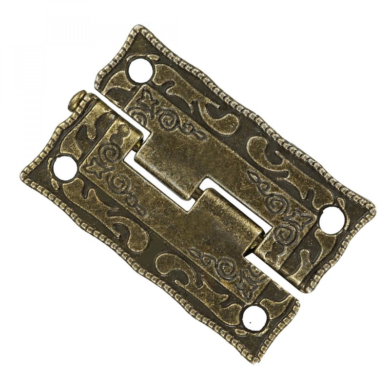 sourcing map 1.4" Antique Bronze Hinges Retro Carved Hinge Replacement