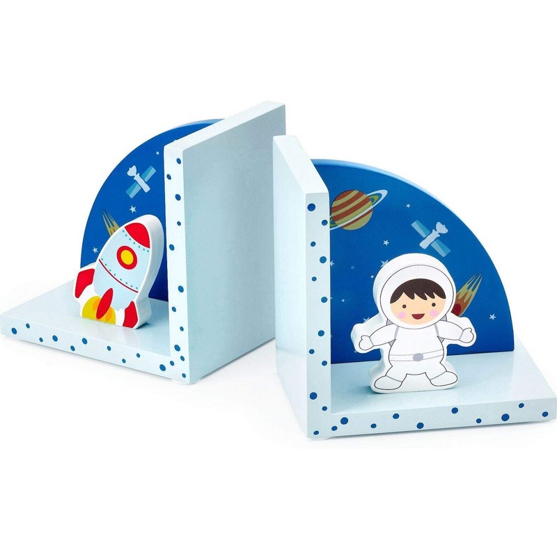 Mousehouse Gifts Wooden Children's Bookends for Boys or Girls Nursery