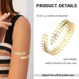 LOLIAS 6Pcs Cuff Bracelets for Women Upper Arm Cuff Jewelry Open Armlets Armband Jewelry Coil Upper Arm Bracelet Bangle Adjustable Armband Jewelry Set