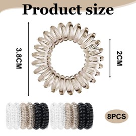 12 Pcs Spiral Hair Ties – No Crease, Non-Slip Plastic Hair Coil Bands for Women | Tangle-Free, Gentle on Hair, Waterproof and Durable Hair Elastics for All Hair Types