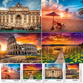 Jigsaw Puzzles 4 Pack 1000 Pieces - WISHDIAM Puzzles for Adults - Zion & Yellowstone & Grand Canyon National Park Nature Landscape Challenging Puzzles for Home Decor Birthday Gifts Toy for Men Women