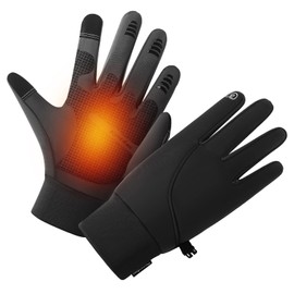 Guantes de invierno para hombre, impermeables, térmicos, para correr en clima frío, para hombres y mujeres, pantalla táctil, guantes de invierno para correr, ciclismo, senderismo, conducción, Negro, Mediano