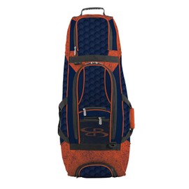 Boombah Spartan Rolling Bat Bag 2.0 3DHC - 38" x 12-1/2" x 12" - Navy/Orange - Holds 4 Bats and Much More