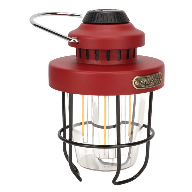 Retro LED Camping Lantern Portable Multifunctional Rechargeable Tent Light for