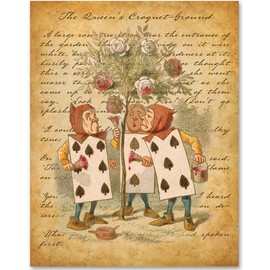 The Cards Painting the Roses - 11x14 Unframed Alice in Wonderland Print - Great Gift for Lewis Carroll Fans and Nursery and Children's Room Decor Under $15