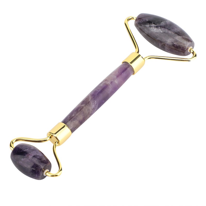 Natural Amethyst Double Head Jade Stone Roller & Guasha Scrapping
