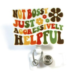 Assertively Supportive: Humorous Badge Reel for Nurses and Office Professionals, Nurse Badge Reels, Snarky Badge Reel for Nurse, Retractable ID Badge Holder, Office Gifts