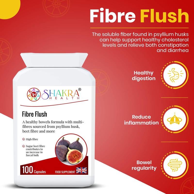 Fibre Flush 100 Capsules to Cleanse The Gut, Increase Stool