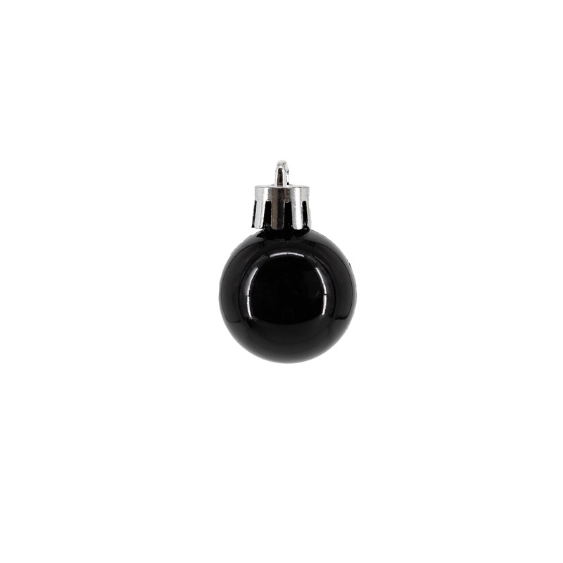 Plastic Christmas Baubles Black - Pack of 24 Diameter 3
