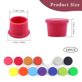14 PCS Silicone Wine Stoppers, LEEFONE Reusable Wine Corks, Wine Bottle Stopper Wine Saver Airtight Seal on Wine Bottles, Replace a Cork, Easy to Clean- 14 Colors