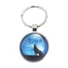 Promotech Howling Wolf Keychain - Flat Keychain Epoxy Resin Metal