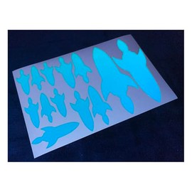 Veloviz Reflective Rocket (Assorted) Blue Die-Cut Vinyl Cargo Bike Stickers Decals