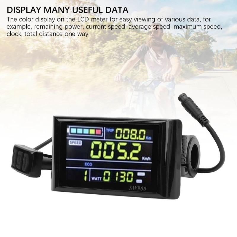 Yunir Electric Bike LCD Display, 24V 36V 48V 60V Electric