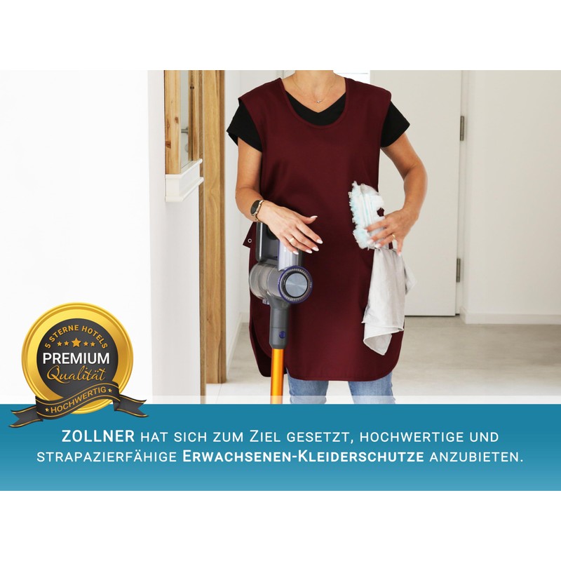 ZOLLNER Throw Apron – Durable Clothes Protector in Red –