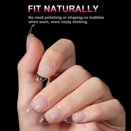 Thick Almond Gel Nail Tips, 540PCS Clear Fake Nails Medium Almond Shape, Full Cover False Acrylic Nails Tips, 15 Sizes Nail Extension Press on Nails Home DIY