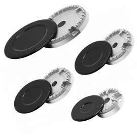 Viclaakesi Gas Stove Burner Caps Set Comaptible With SABAF Stove,Handles Lid Kit Metal Stove knob Cooker Hat Set Gas Stove Burner Replacement Caps Stove Top Cover Burner Head Parts (Concave surface)