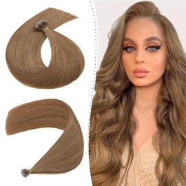 Nano Ring Hair Extensions 20inch 1g/s Pre Bonded 50g Nano Tip Bondings 100% Real Remy Human Hair #06 Light Brown