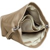 Caspar TL803 Classic Elegant Women's Leather Handbag, taupe, One size