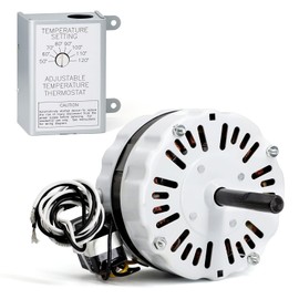 Aibabcue F0812B3146, F0816B4732, 35407 Power Vent Attic Fan Motor & Adjustable Thermostat Control Kit for Air Vent Attic Fan,Vent Fan Motor Replacement