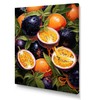 DesignQ Large Fruits Wall Art, Passionfruit Pulse In Electric Ebony,