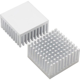 Audiofan Heatsink Aluminum Cooling Radiator Fin Set of 2, Approx. 1.5 x 1.5 x 0.8 inches (38 x 38 x 20 mm), Silver