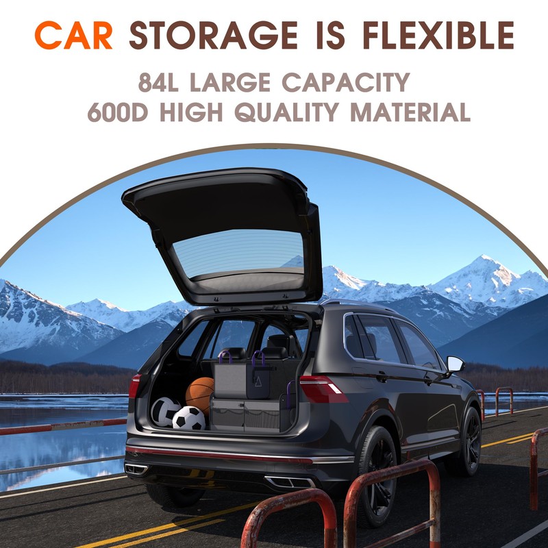 SugarFox Car Trunk Organizer SUV, 84L SUV Trunk Organizer –