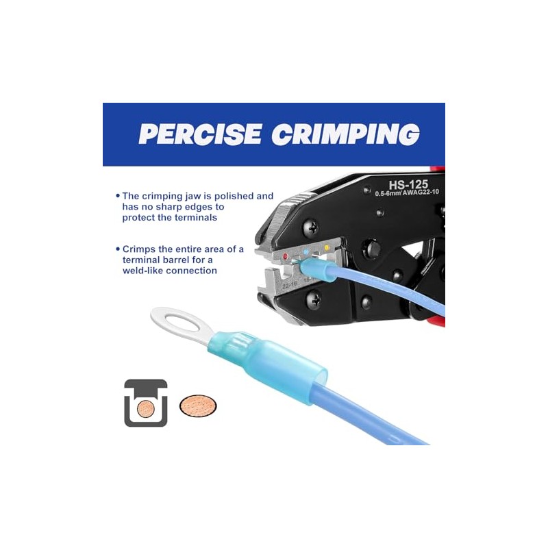 Crimping Tool Set, Ratchet Wire Crimper Tool For Heat Shrink,