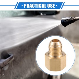 VekAuto Pressure Washer Connector, M14x1.5 Male and Female Adapter Brass Screw Hose Connector Universal for Pressure Washer Quick Coupling Brass Copper Color