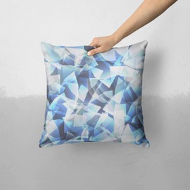 iiRov Vector Abstract Shaped Blue Overlay V3 - Custom Decorative Home Decor Indoor or Outdoor Throw Pillow Cover Plus Cushion Set for Sofa, Bed or Couch (Pillow CASE Cover Plus Cushion)