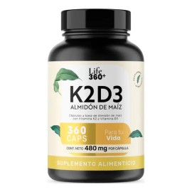 Life 360+ K2d3 360 Cápsulas Vitamina D3 K2