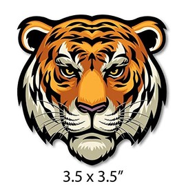 Tiger Head Decal/Sticker - Mordern Animal Art - 3.5 x 3.5 - for Car, Truck, Laptop