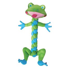 KONG BraidZ Frog Dog Toy, Medium (Colors Vary)